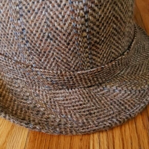 McGregor Headwear Brown Tweed Hat Medium 7 - 7 1/4. Wool Acrylic Nylon Blend - Picture 3 of 5